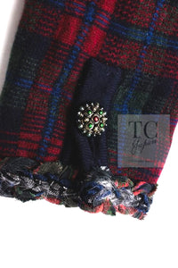 CHANEL 13PF Red Green Blue Gripoix Button Cashmere Cardigan 38 シャネル レッド グリーン ブルー グリポワ 宝石 ボタン カシミア カーディガン 即発