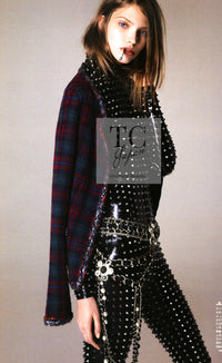 CHANEL 13PF Red Green Blue Gripoix Button Cashmere Cardigan 38 シャネル レッド グリーン ブルー グリポワ 宝石 ボタン カシミア カーディガン - TC JAPAN