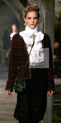 CHANEL 13PF Red Green Blue Gripoix Button Cashmere Cardigan 38 シャネル レッド グリーン ブルー グリポワ 宝石 ボタン カシミア カーディガン - TC JAPAN