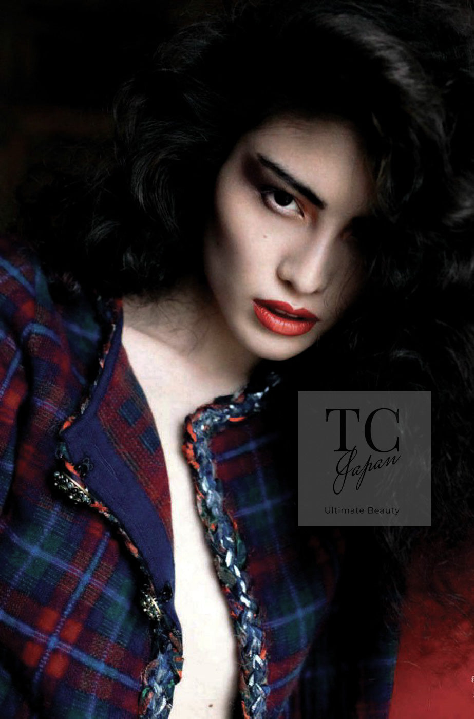 CHANEL 13PF Red Green Tartan Gripoix Button Cashmere Cardigan 40 シャネル レッド グリーン タータンチェック グリポワ 宝石 ボタン カシミア カーディガン 即発