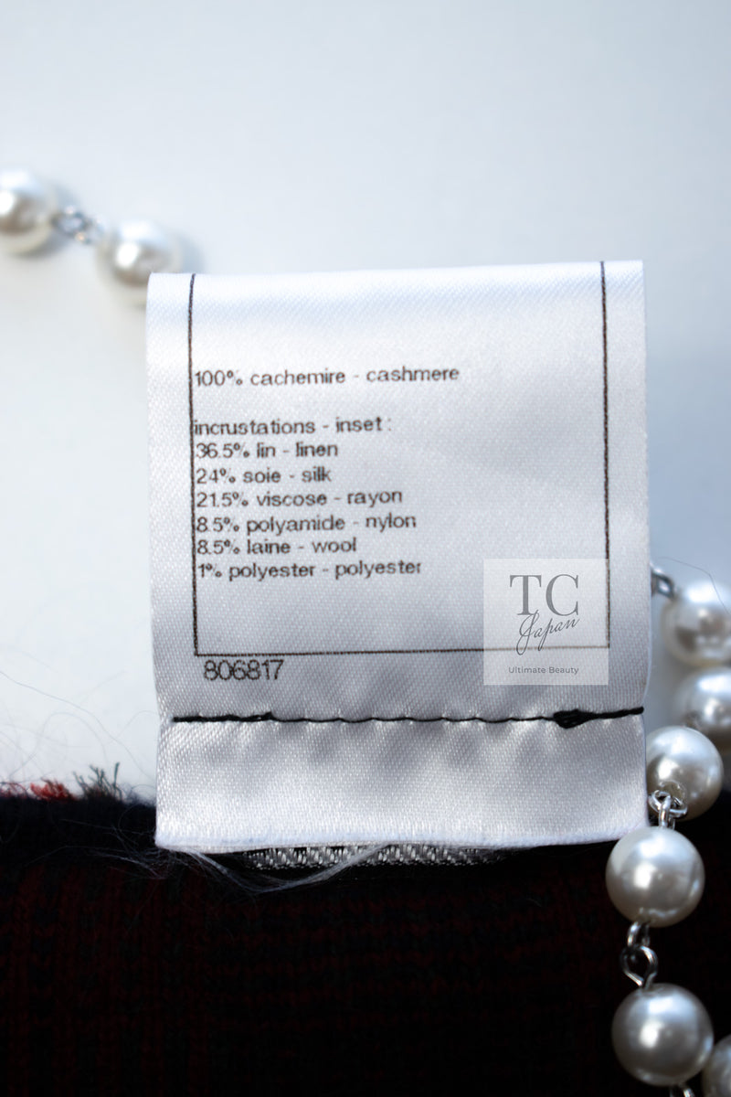 CHANEL 13PF Red Green Blue Gripoix Button Cashmere Cardigan 38 シャネル レッド グリーン ブルー グリポワ 宝石 ボタン カシミア カーディガン 即発