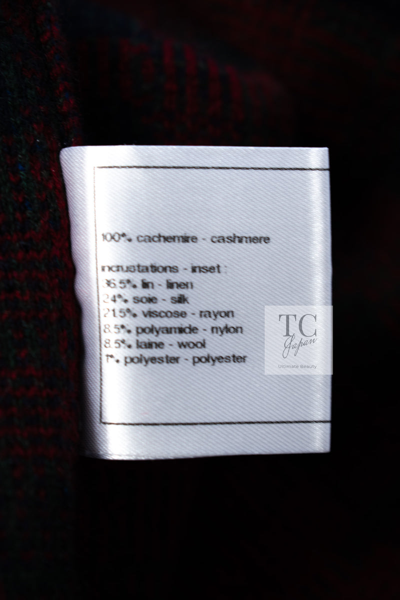 CHANEL 13PF Red Green Blue Gripoix Button Cashmere Cardigan 38 シャネル レッド グリーン ブルー グリポワ 宝石 ボタン カシミア カーディガン - TC JAPAN