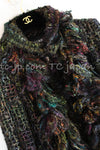 CHANEL 03A Green Multi Mohair Wool Poodle Tweed Jacket CC Logo Candy Button with scarf 38 シャネル グリーン モヘア ウール プードル ツイード ジャケット キャンディー CC ロゴボタン マフラー付 即発