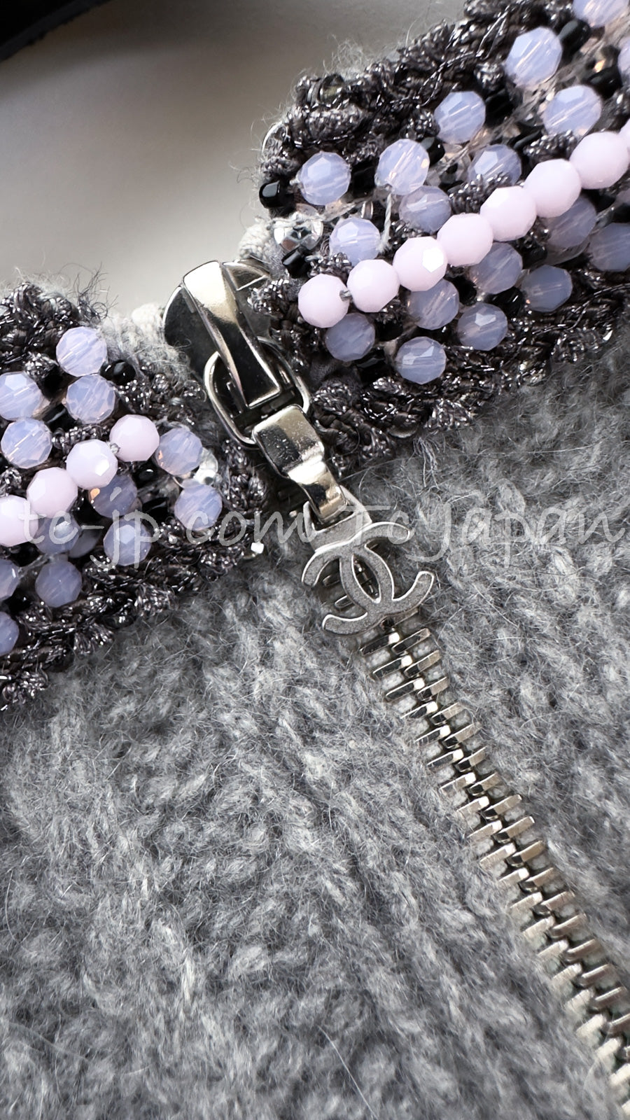 シャネル トップス ワンピース スカート CHANEL 08A グレー カシミヤ
