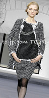 CHANEL 09S Purple Cotton Wool Tweed Sequin Trim Coat 44 46 シャネル パープル コットン ウール ツイード スパンコール トリム コート 即発
