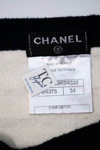 CHANEL 12C Ivory Cotton Cashmere Knit Dress 34 36 シャネル アイボリー ジャージ カシミア混 コットン ニット ワンピース 即発