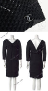 CHANEL 13S Black Mesh Cotton Dress 36 38 シャネル 女優 ハンヒョジュ着 ブラック ワッフル生地 メッシュ コットン ワンピース 即発