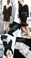 CHANEL 13S Black Mesh Cotton Dress 36 38 シャネル 女優 ハンヒョジュ着 ブラック ワッフル生地 メッシュ コットン ワンピース 即発