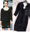 CHANEL 13S Black Mesh Cotton Dress 36 38 シャネル 女優 ハンヒョジュ着 ブラック ワッフル生地 メッシュ コットン ワンピース 即発