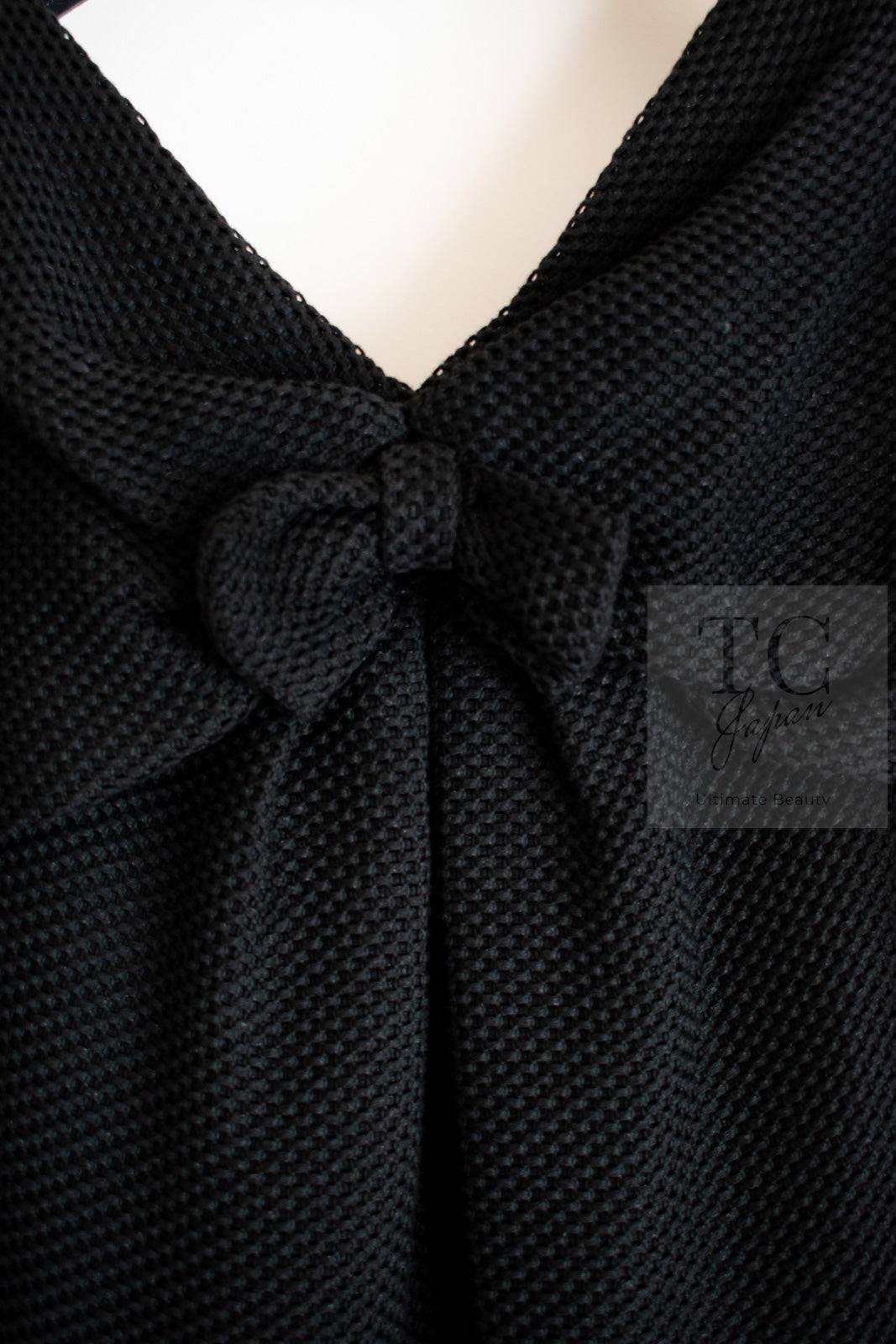 CHANEL 13S Black Mesh Cotton Dress 36 38 シャネル 女優 ハンヒョジュ着 ブラック ワッフル生地 メッシュ コットン ワンピース 即発