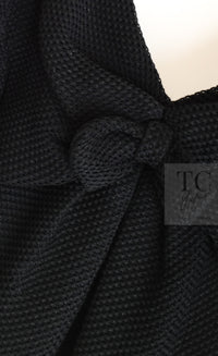 CHANEL 13S Black Mesh Cotton Dress 36 38 シャネル 女優 ハンヒョジュ着 ブラック ワッフル生地 メッシュ コットン ワンピース 即発