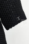 CHANEL 13S Black Mesh Cotton Dress 36 38 シャネル 女優 ハンヒョジュ着 ブラック ワッフル生地 メッシュ コットン ワンピース 即発