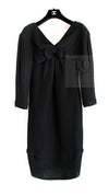 CHANEL 13S Black Mesh Cotton Dress 36 38 シャネル 女優 ハンヒョジュ着 ブラック ワッフル生地 メッシュ コットン ワンピース 即発