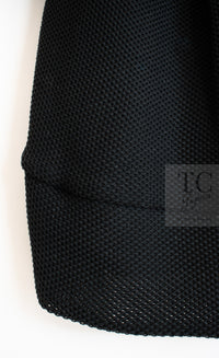 CHANEL 13S Black Mesh Cotton Dress 36 38 シャネル 女優 ハンヒョジュ着 ブラック ワッフル生地 メッシュ コットン ワンピース 即発