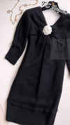 CHANEL 13S Black Mesh Cotton Dress 36 38 シャネル 女優 ハンヒョジュ着 ブラック ワッフル生地 メッシュ コットン ワンピース 即発