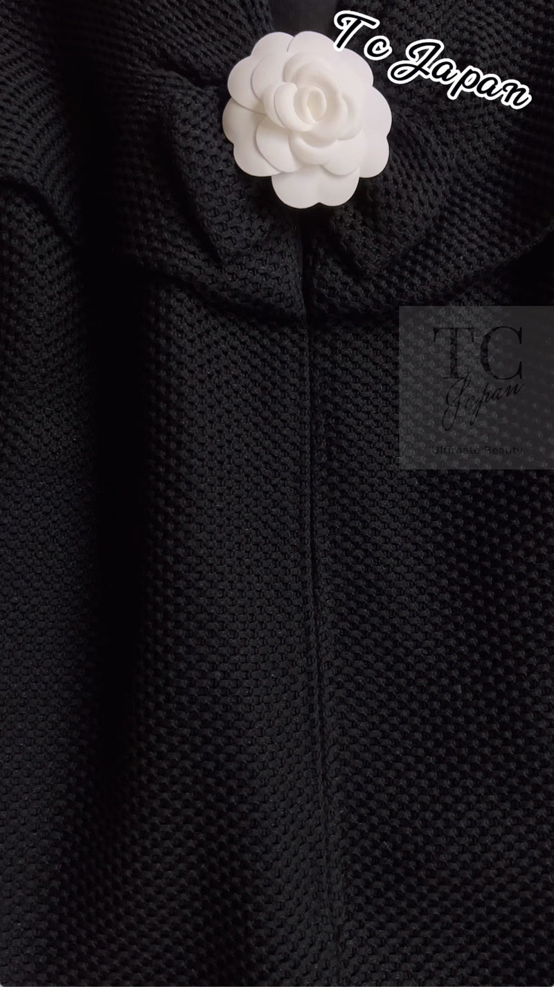 CHANEL 13S Black Mesh Cotton Dress 36 38 シャネル 女優 ハンヒョジュ着 ブラック ワッフル生地 メッシュ コットン ワンピース 即発