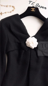 CHANEL 13S Black Mesh Cotton Dress 36 38 シャネル 女優 ハンヒョジュ着 ブラック ワッフル生地 メッシュ コットン ワンピース 即発