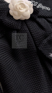 CHANEL 13S Black Mesh Cotton Dress 36 38 シャネル 女優 ハンヒョジュ着 ブラック ワッフル生地 メッシュ コットン ワンピース 即発
