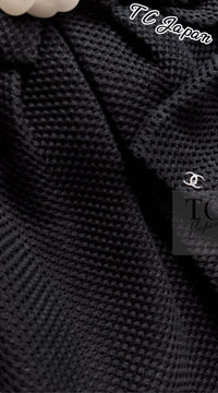 CHANEL 13S Black Mesh Cotton Dress 36 38 シャネル 女優 ハンヒョジュ着 ブラック ワッフル生地 メッシュ コットン ワンピース 即発 - TC JAPAN