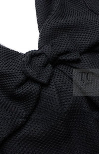 CHANEL 13S Black Mesh Cotton Dress 36 38 シャネル 女優 ハンヒョジュ着 ブラック ワッフル生地 メッシュ コットン ワンピース 即発 - TC JAPAN