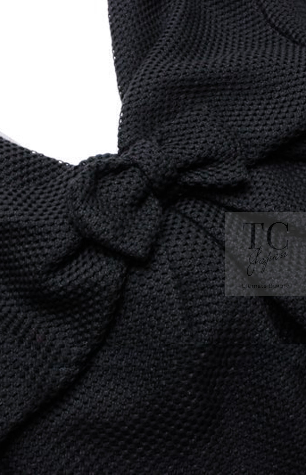 CHANEL 13S Black Mesh Cotton Dress 36 38 シャネル 女優 ハンヒョジュ着 ブラック ワッフル生地 メッシュ コットン ワンピース 即発 - TC JAPAN