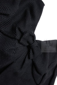 CHANEL 13S Black Mesh Cotton Dress 36 38 シャネル 女優 ハンヒョジュ着 ブラック ワッフル生地 メッシュ コットン ワンピース 即発