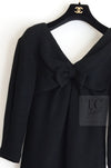 CHANEL 13S Black Mesh Cotton Dress 36 38 シャネル 女優 ハンヒョジュ着 ブラック ワッフル生地 メッシュ コットン ワンピース 即発