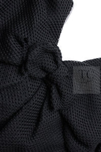 CHANEL 13S Black Mesh Cotton Dress 36 38 シャネル 女優 ハンヒョジュ着 ブラック ワッフル生地 メッシュ コットン ワンピース 即発 - TC JAPAN