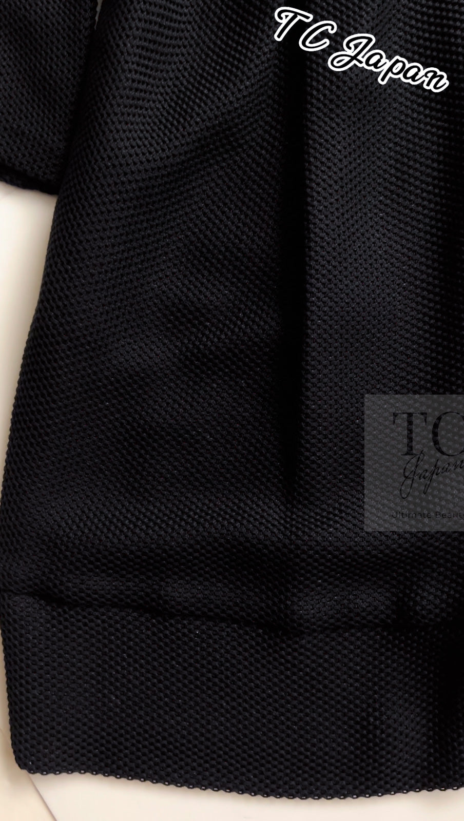 CHANEL 13S Black Mesh Cotton Dress 36 38 シャネル 女優 ハンヒョジュ着 ブラック ワッフル生地 メッシュ コットン ワンピース 即発 - TC JAPAN
