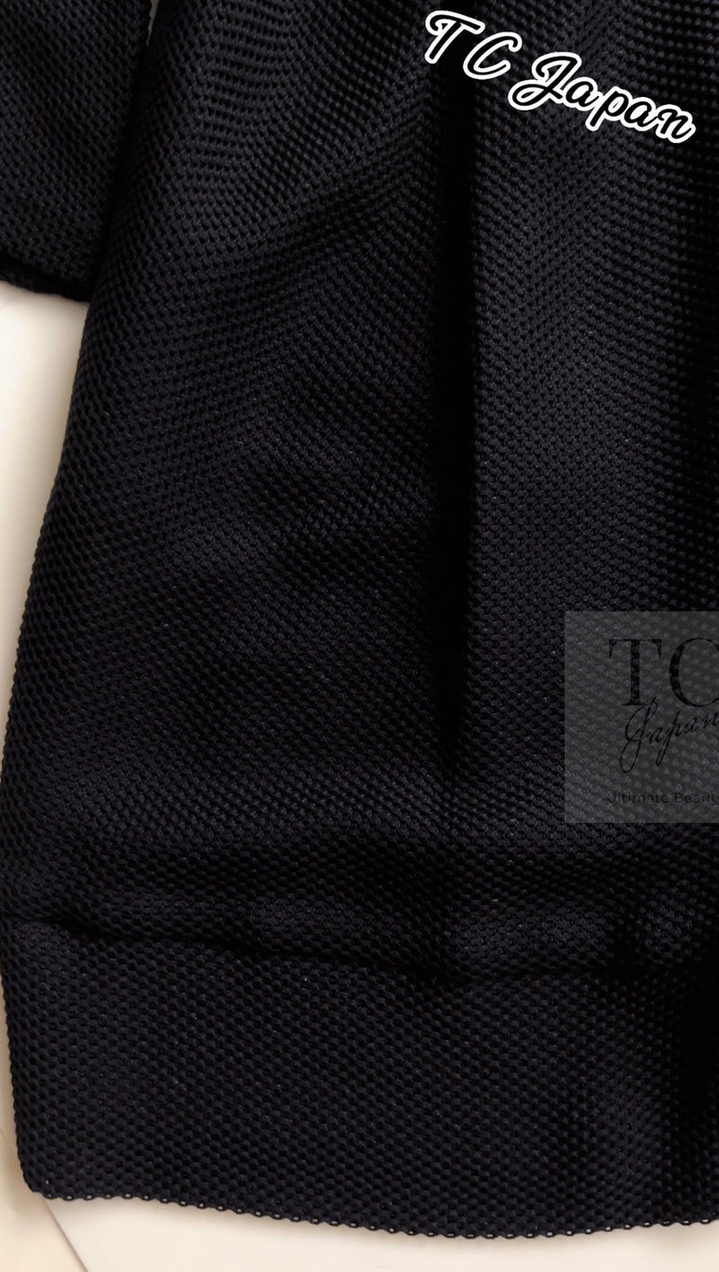 CHANEL 13S Black Mesh Cotton Dress 36 38 シャネル 女優 ハンヒョジュ着 ブラック ワッフル生地 メッシュ コットン ワンピース 即発 - TC JAPAN