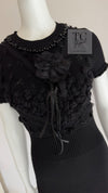 CHANEL 09A Black Beaded Wool Knit Dress 36 シャネル ブラック ビジュー装飾 ウール ニット ワンピース 即発