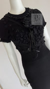 CHANEL 09A Black Beaded Wool Knit Dress 36 シャネル ブラック ビジュー装飾 ウール ニット ワンピース 即発