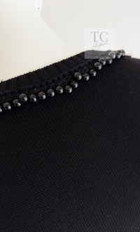 CHANEL 09A Black Beaded Wool Knit Dress 36 シャネル ブラック ビジュー装飾 ウール ニット ワンピース 即発
