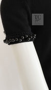 CHANEL 09A Black Beaded Wool Knit Dress 36 シャネル ブラック ビジュー装飾 ウール ニット ワンピース 即発