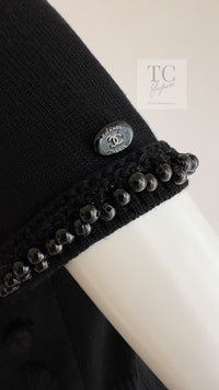CHANEL 09A Black Beaded Wool Knit Dress 36 シャネル ブラック ビジュー装飾 ウール ニット ワンピース 即発