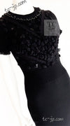 CHANEL 09A Black Beaded Wool Knit Dress 36 シャネル ブラック ビジュー装飾 ウール ニット ワンピース 即発