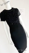 CHANEL 09A Black Beaded Wool Knit Dress 36 シャネル ブラック ビジュー装飾 ウール ニット ワンピース 即発