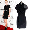 CHANEL 09A Black Beaded Wool Knit Dress 36 シャネル ブラック ビジュー装飾 ウール ニット ワンピース 即発