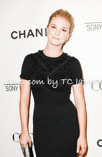 CHANEL 09A Black Beaded Wool Knit Dress 36 シャネル ブラック ビジュー装飾 ウール ニット ワンピース 即発
