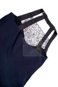 CHANEL 04A Navy Black Lace Dress Kate Hudson 38 40 シャネル ネイビー ブラック レース ワンピース 女優着用 即発