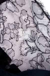 CHANEL 04A Navy Black Lace Dress Kate Hudson 38 40 シャネル ネイビー ブラック レース ワンピース 女優着用 即発
