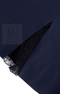 CHANEL 04A Navy Black Lace Dress Kate Hudson 38 40 シャネル ネイビー ブラック レース ワンピース 女優着用 即発