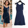 CHANEL 13C Versailles Navy Jacquard Sleeveless Dress 34 36 シャネル ベルサイユ ネイビー ジャガード ニット ノースリーブ ワンピース 即発