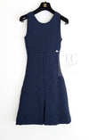 CHANEL 13C Versailles Navy Jacquard Sleeveless Dress 34 36 シャネル ベルサイユ ネイビー ジャガード ニット ノースリーブ ワンピース 即発