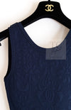 CHANEL 13C Versailles Navy Jacquard Sleeveless Dress 34 36 シャネル ベルサイユ ネイビー ジャガード ニット ノースリーブ ワンピース 即発