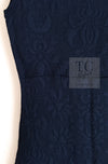 CHANEL 13C Versailles Navy Jacquard Sleeveless Dress 34 36 シャネル ベルサイユ ネイビー ジャガード ニット ノースリーブ ワンピース 即発