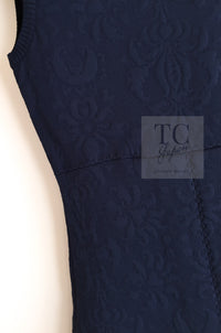 CHANEL 13C Versailles Navy Jacquard Sleeveless Dress 34 36 シャネル ベルサイユ ネイビー ジャガード ニット ノースリーブ ワンピース 即発