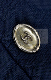 CHANEL 13C Versailles Navy Jacquard Sleeveless Dress 34 36 シャネル ベルサイユ ネイビー ジャガード ニット ノースリーブ ワンピース 即発