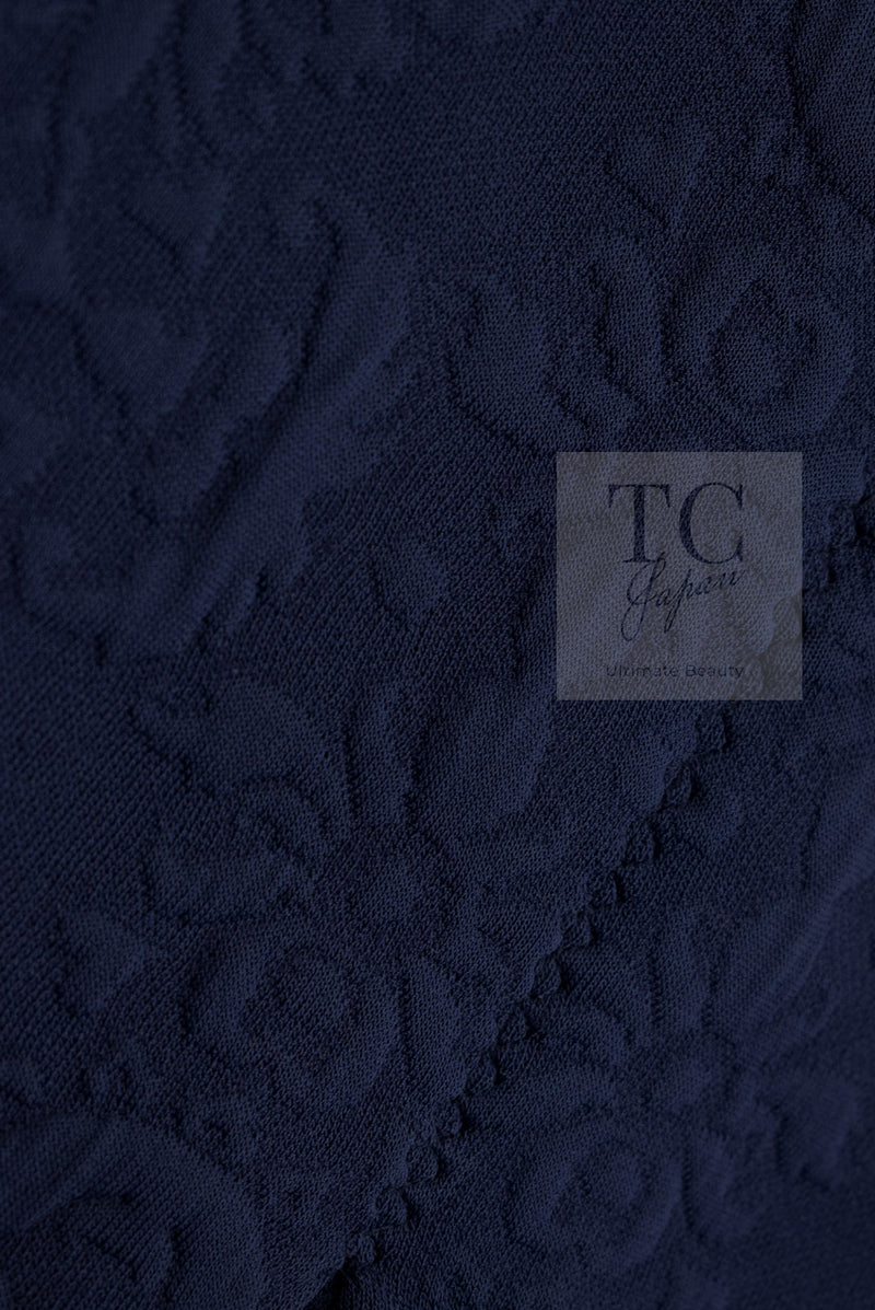 CHANEL 13C Versailles Navy Jacquard Sleeveless Dress 34 36 シャネル ベルサイユ ネイビー ジャガード ニット ノースリーブ ワンピース 即発