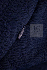 CHANEL 13C Versailles Navy Jacquard Sleeveless Dress 34 36 シャネル ベルサイユ ネイビー ジャガード ニット ノースリーブ ワンピース 即発